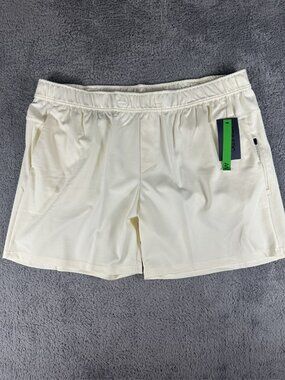Athletic Works Women's Ponte Knit Shorts Ivory Size 2XL 44-46 Pockets